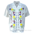 Design da ricamo da uomo in cotone in cotone casual camicia casual